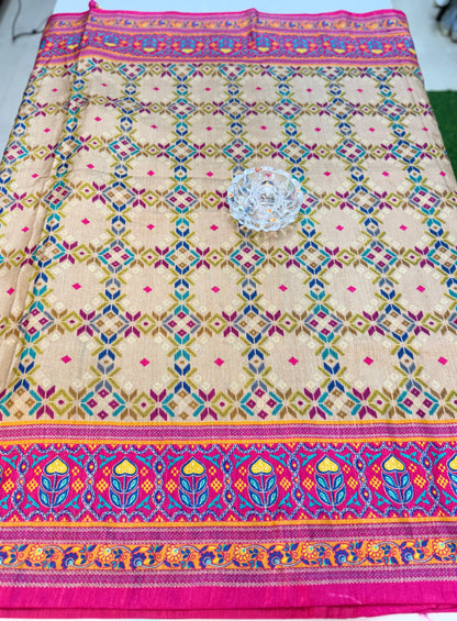 PV Silk Saree with HB Luxury Print and Gloss Finish – Party and Festival Wear Saree for Women