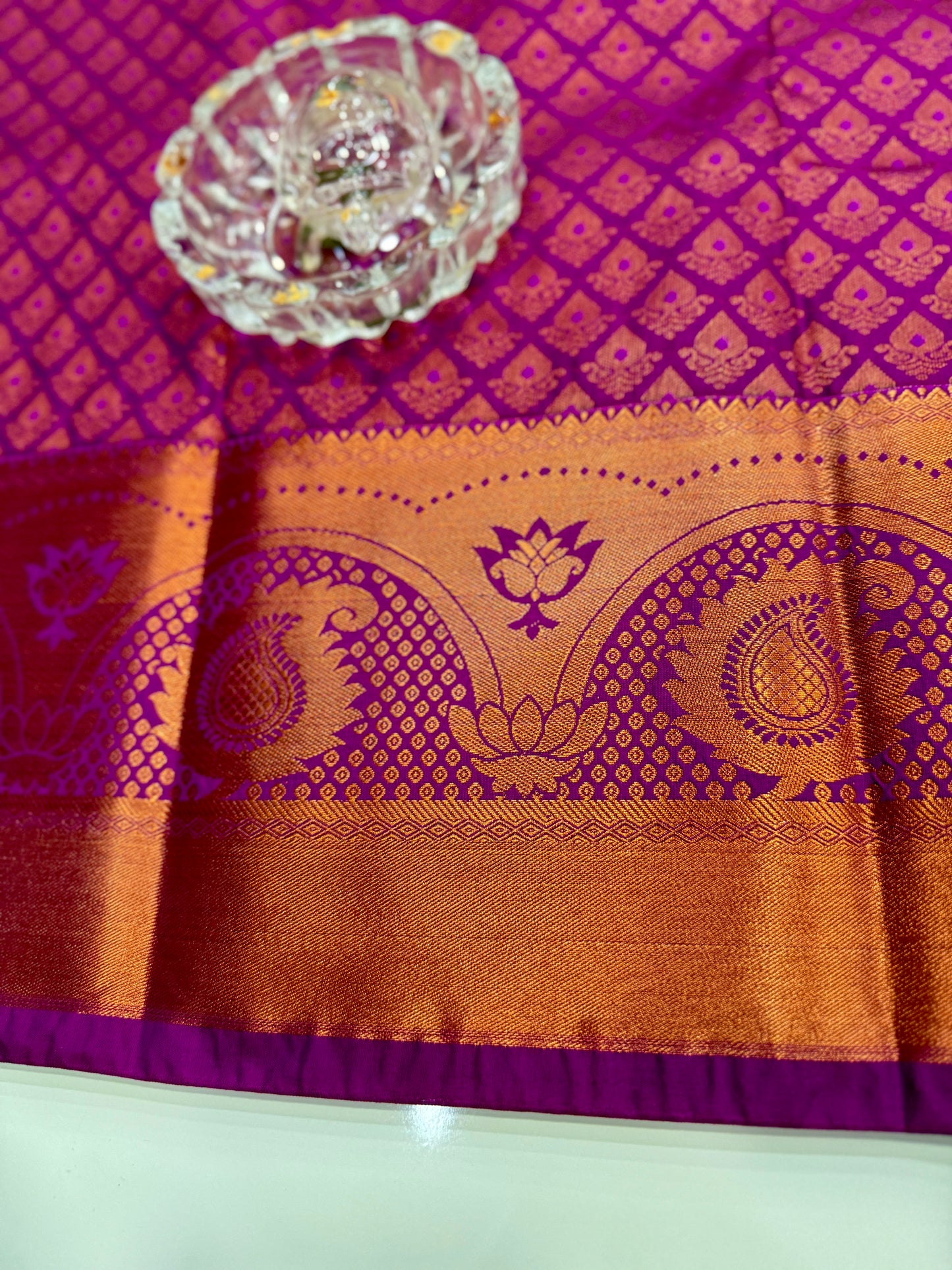 Bridal Soft Silk Saree with Jacquard Weaving & Contrast Border for Women