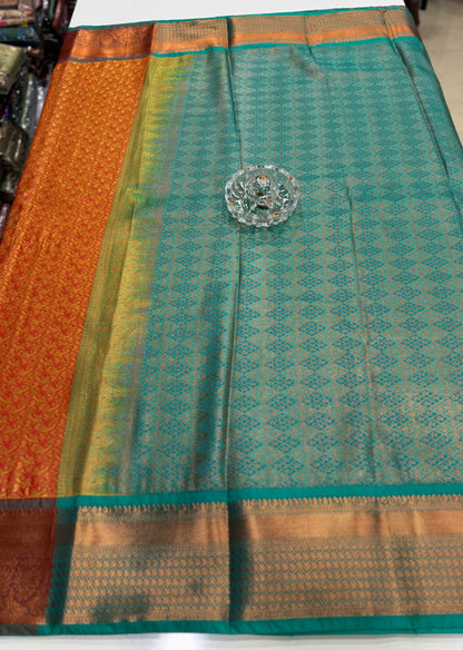 Soft Silk Saree with Samutrika Weaving and Contrast Zari Border for Women – Lightweight Festive Wear Saree