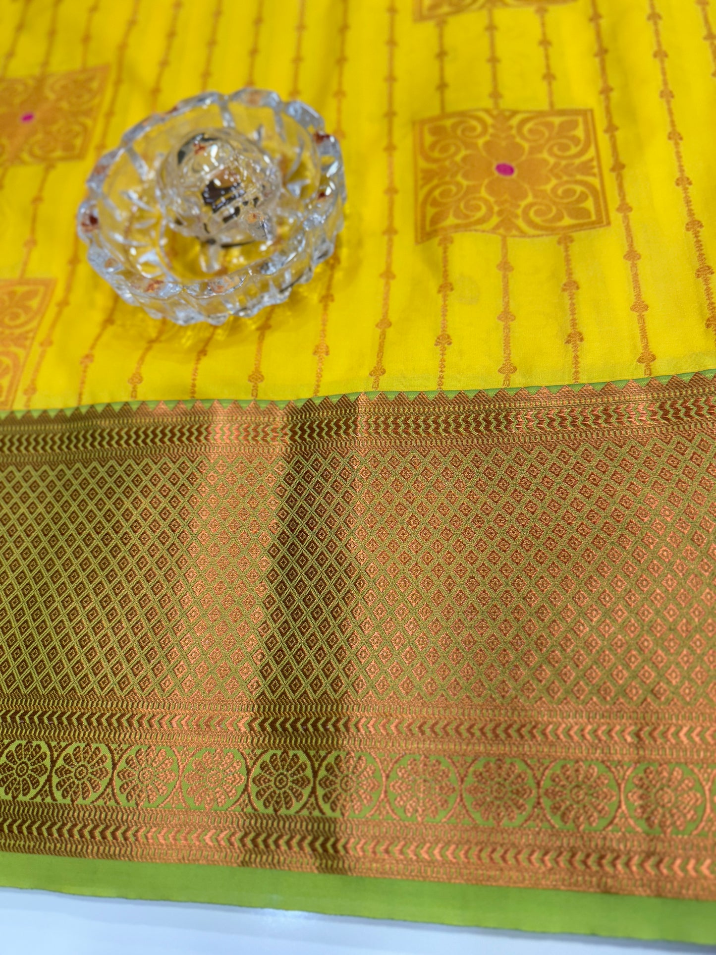 Dharmavaram Silk Saree with Intricate Meena Work and Blouse Piece for Women
