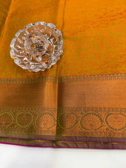 Soft Silk Saree with Samutrika Weaving and Contrast Zari Border for Women – Lightweight Festive Wear Saree