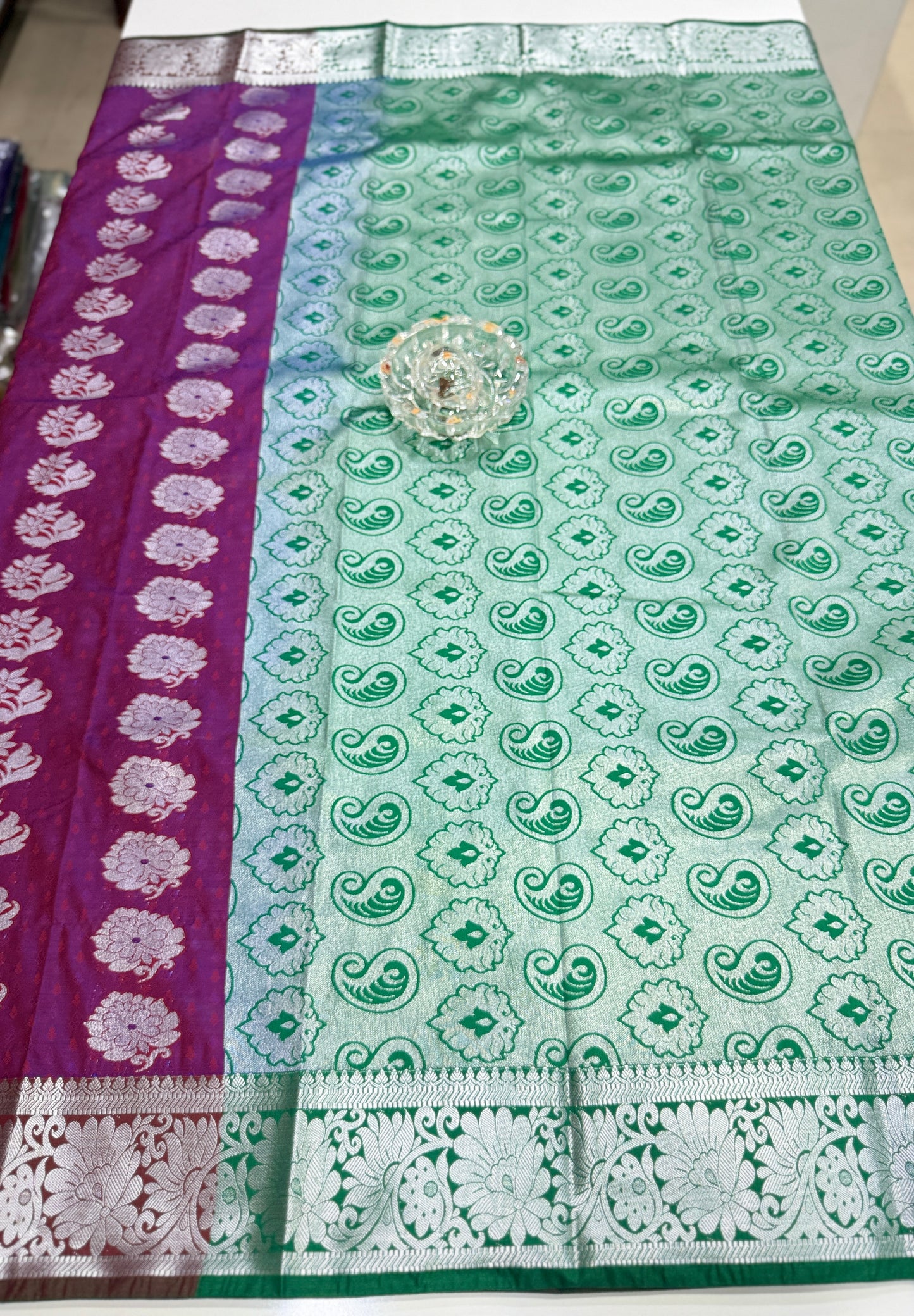 Butti Embossed Soft Silk Saree with Rich Pallu and Matching Blouse – Festive & Wedding Wear for Women