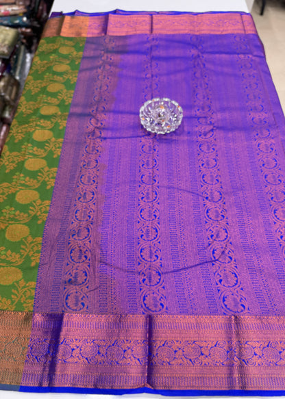 Soft Silk Saree with Samutrika Weaving and Contrast Zari Border for Women – Lightweight Festive Wear Saree