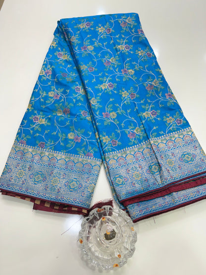 Soft Makhmal Silk Saree with 11-Shade Meenakari Weaving and Grand Pallu – Heritage Wedding Saree for Women