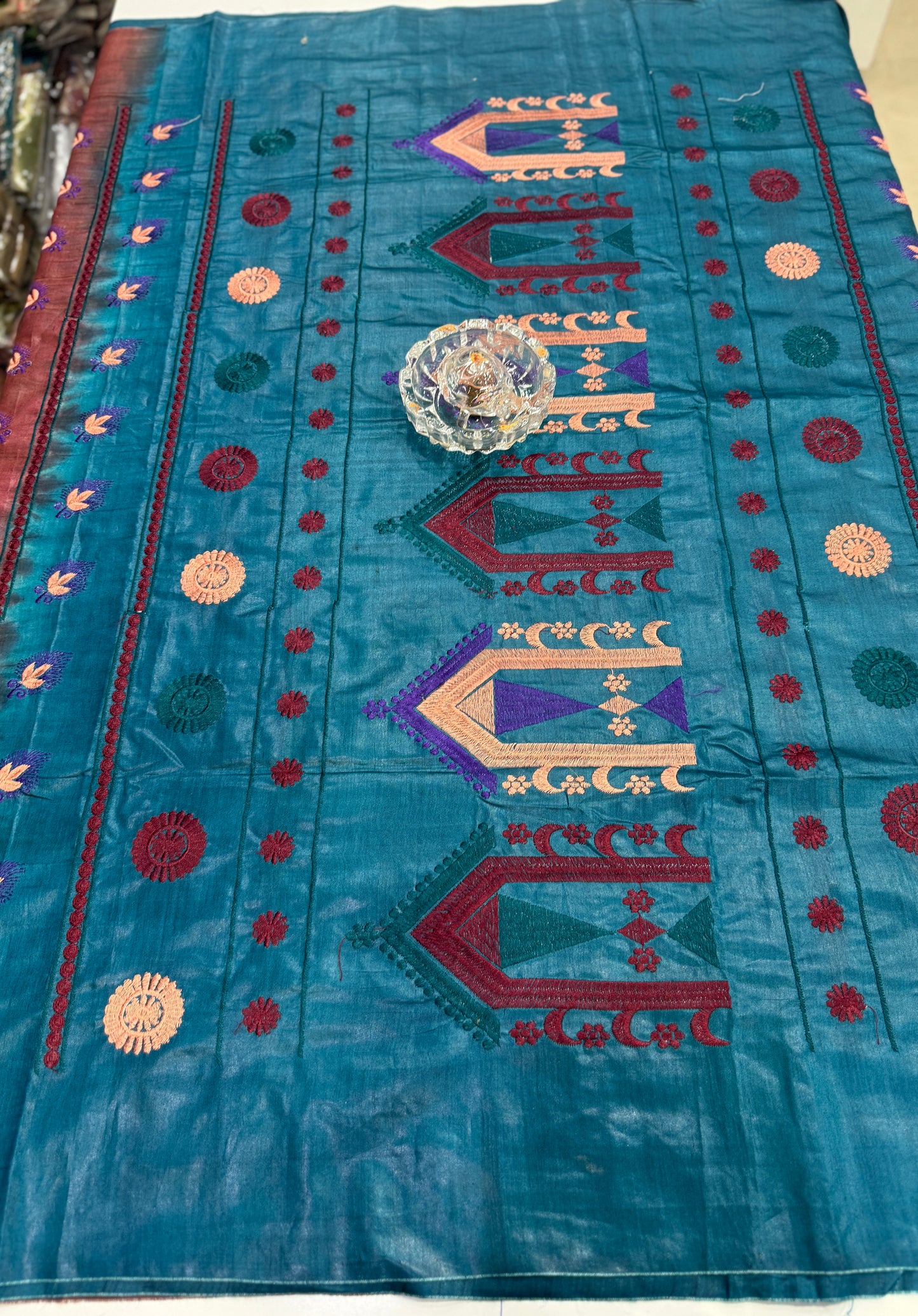 Pure Tussar Munga Silk Saree with Dolabadi Embroidery Work – Silk Mark Certified Handloom Saree