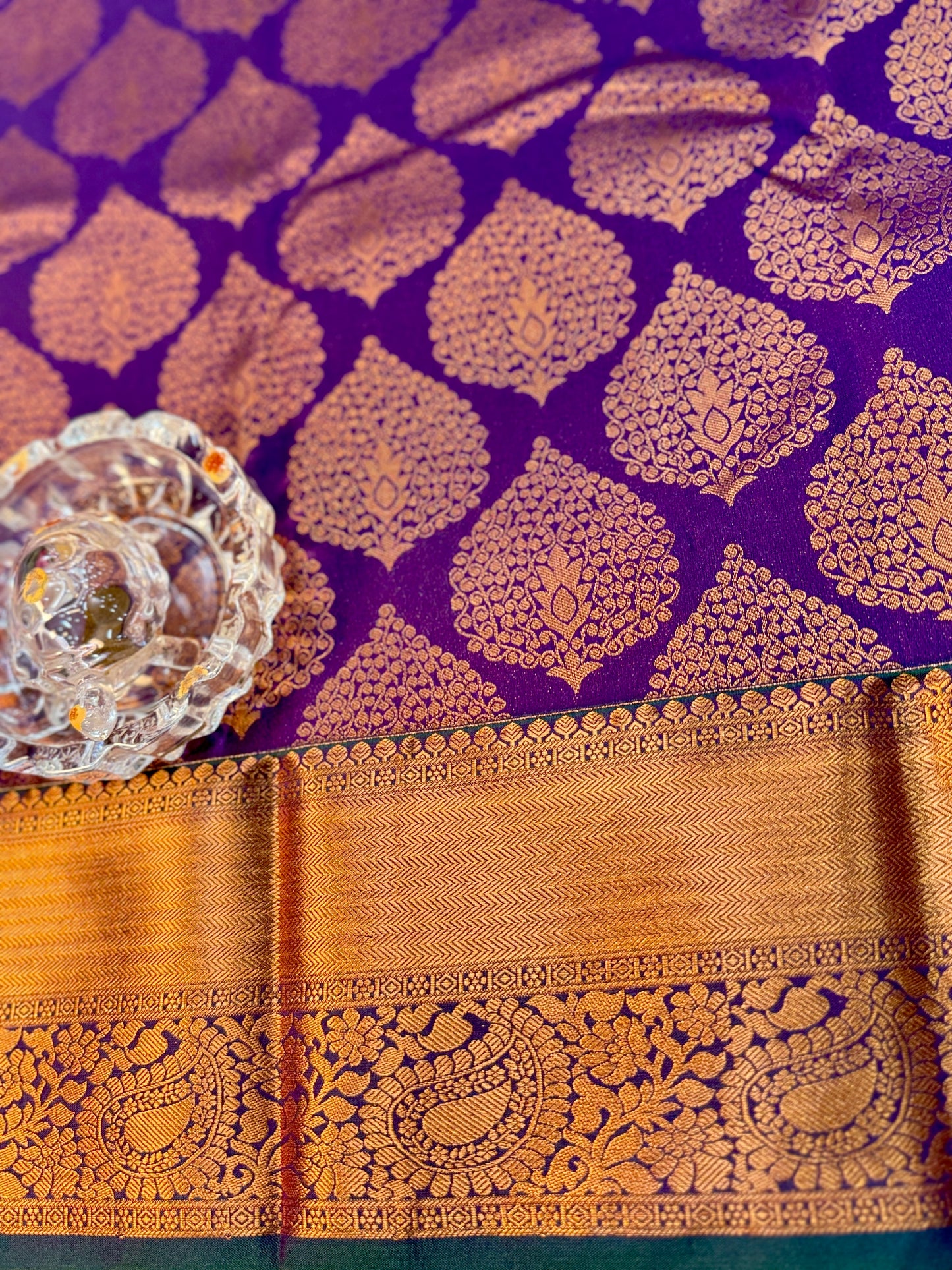 Kanchipuram Style Silk Saree with Rich Zari Border – Festive Wear