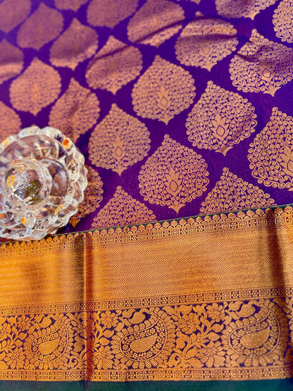 Kanchipuram Style Silk Saree with Rich Zari Border – Festive Wear