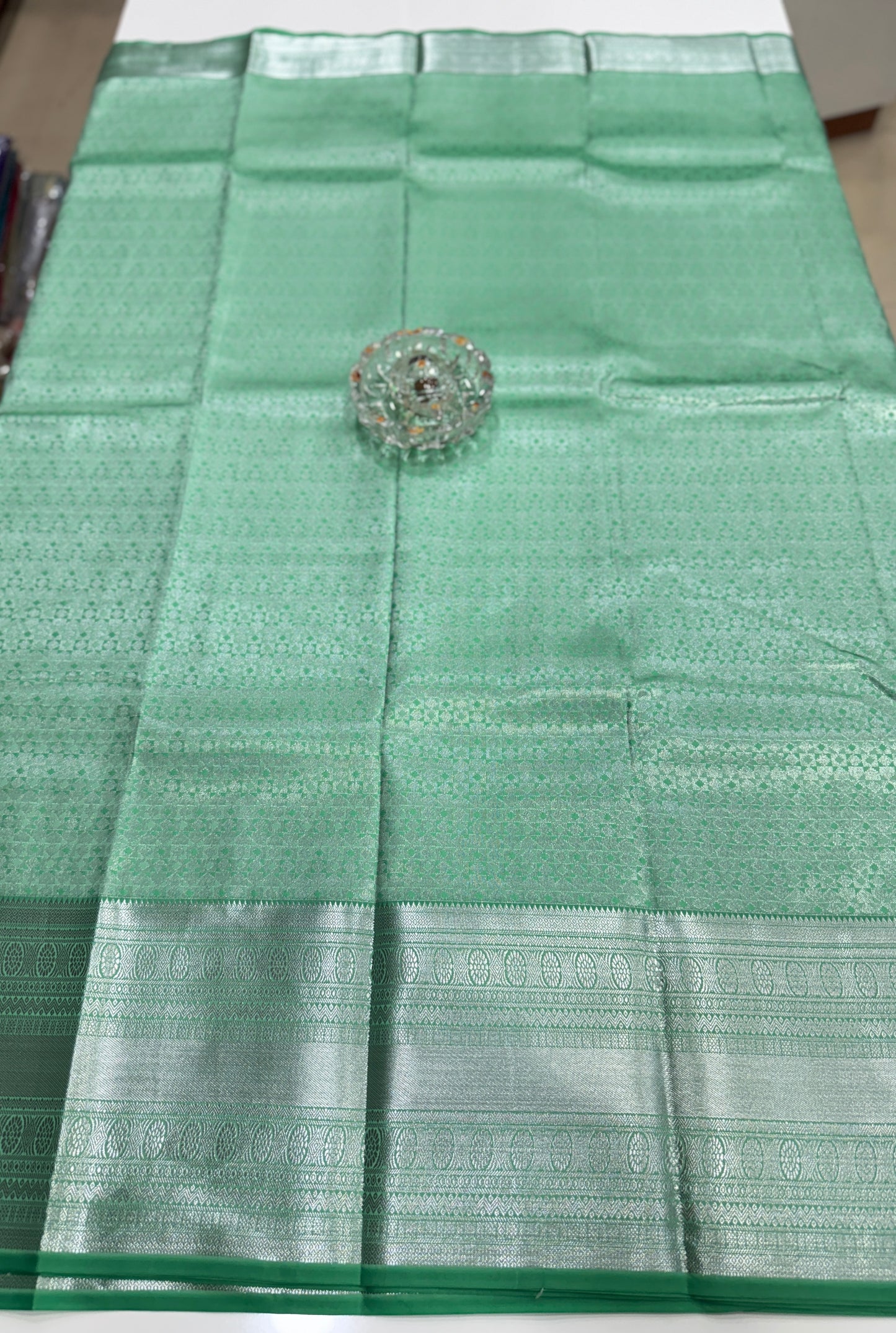 Traditional Kanchipuram Style Silk Saree for Women with Zari Border and Blouse Piece | Power-loom Woven Saree