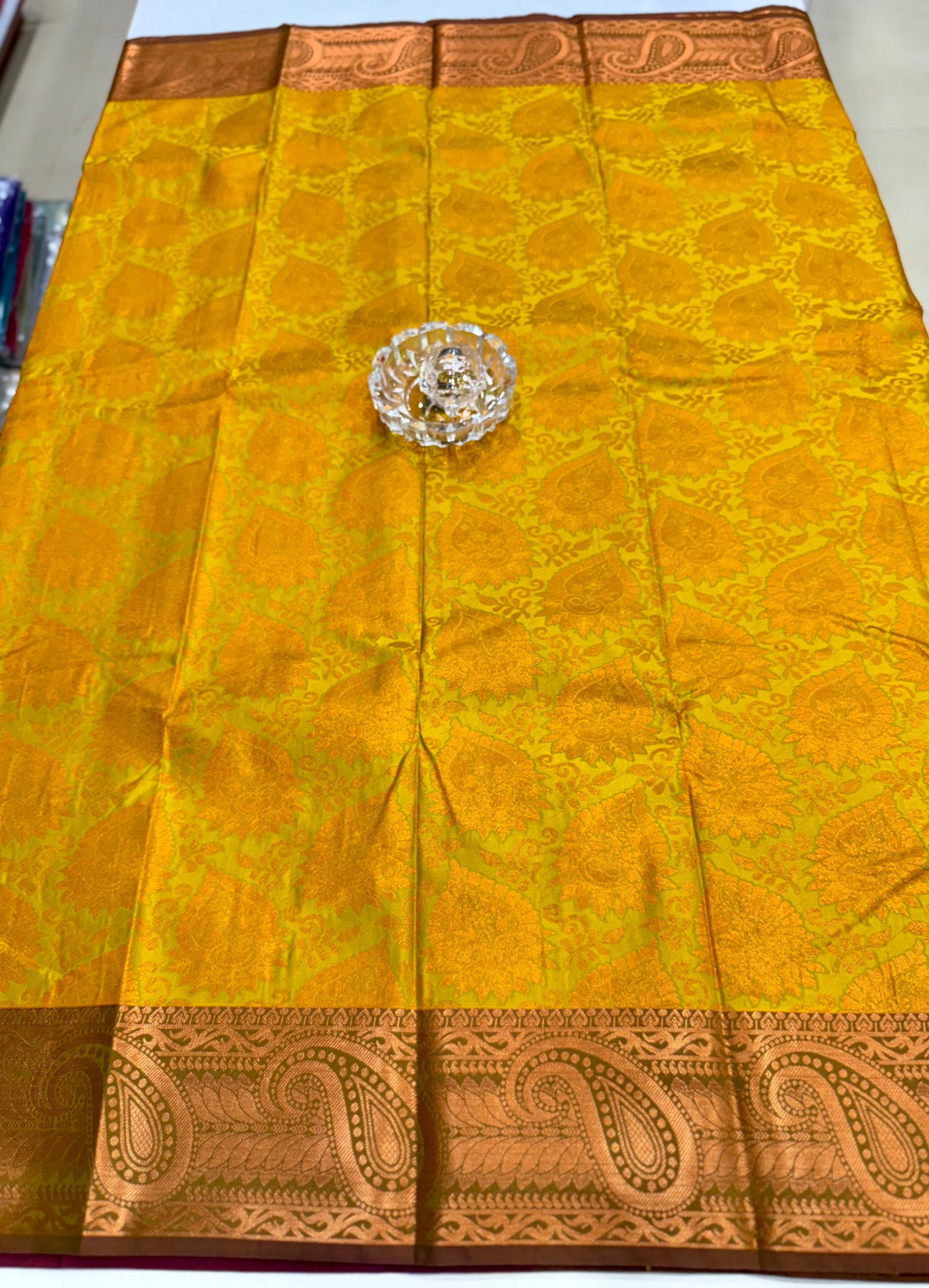 Bridal Soft Silk Saree with Jacquard Weaving & Contrast Border for Women