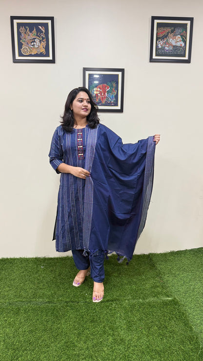 Graceful Weaves: Cotton Handloom Straight Cut Collection