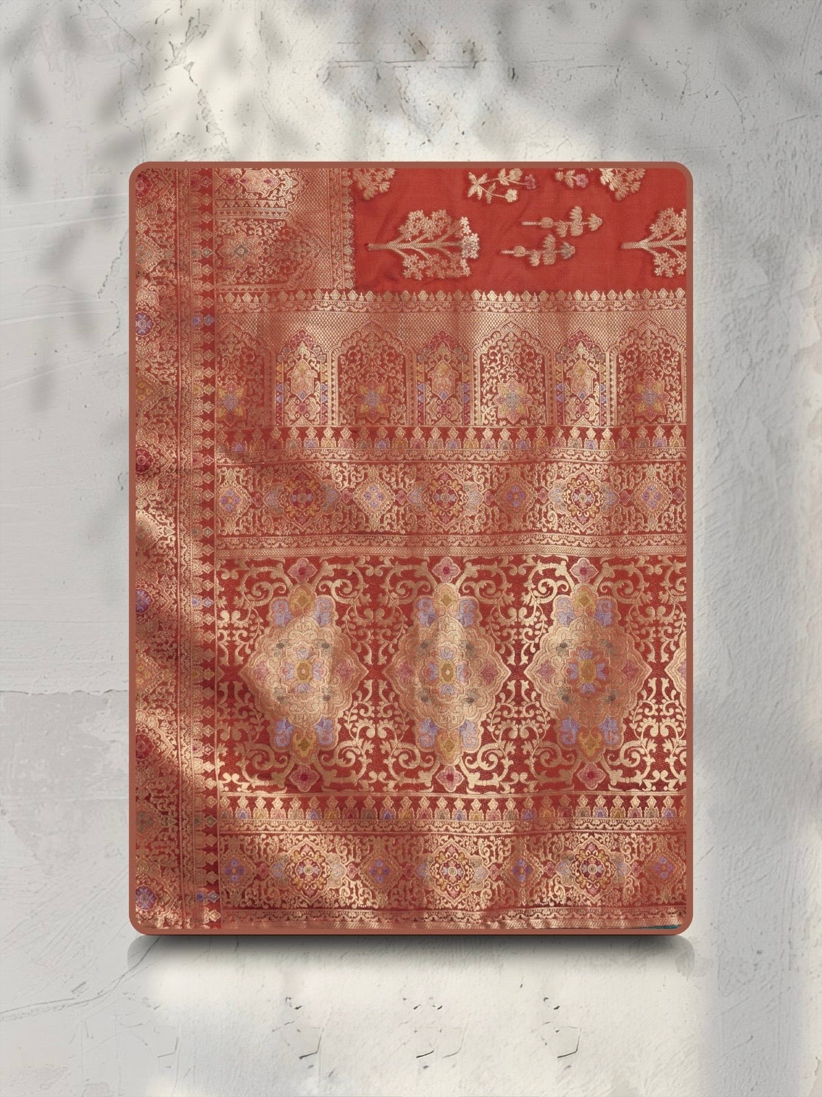 Soft Makhmal Silk Saree with 11-Shade Meenakari Weaving and Grand Pallu – Heritage Wedding Saree for Women