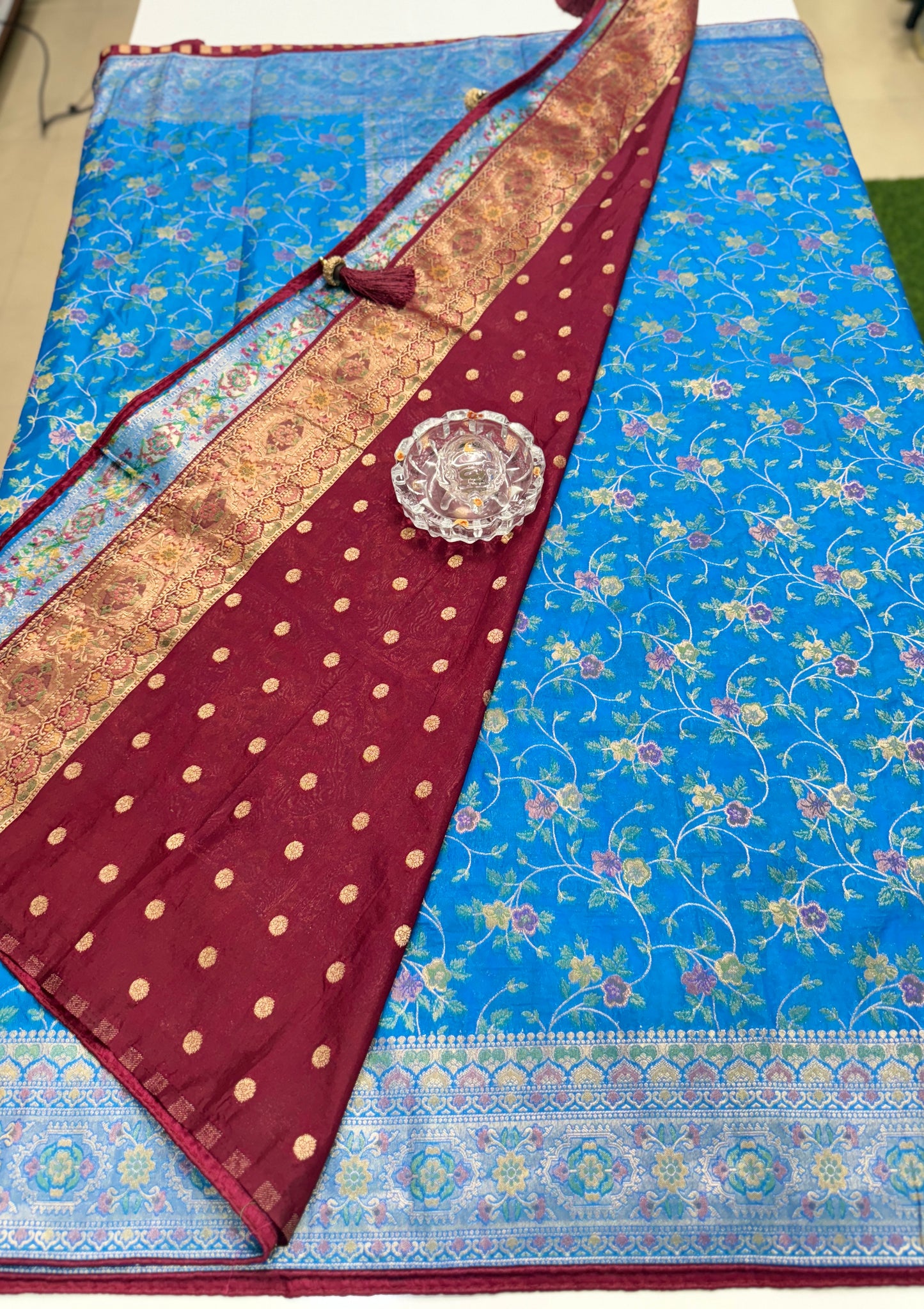 Soft Makhmal Silk Saree with 11-Shade Meenakari Weaving and Grand Pallu – Heritage Wedding Saree for Women