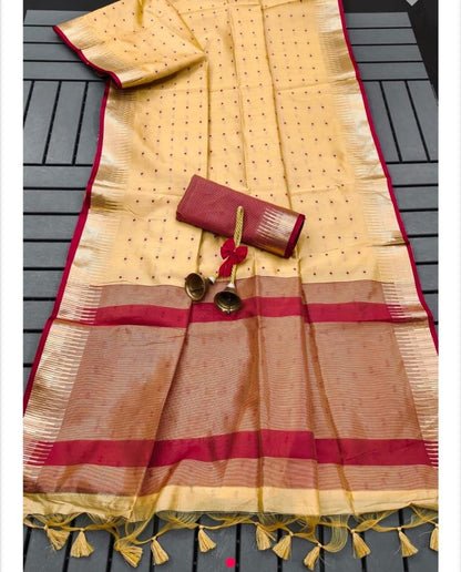 Timeless Elegance: Exquisite Semi Raw Silk Saree
