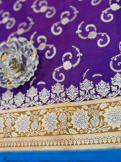 Mashru Katan Silk Saree with Zari Weaving Border and Blouse – Festive Wear for Women