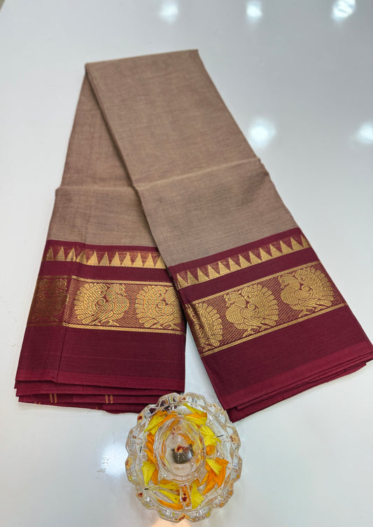 Chettinad Pure Cotton Saree with Zari Border – 80 Count, 20 Colours, 5.5m Length