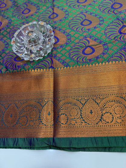 Bridal Soft Silk Saree with Jacquard Weaving & Contrast Border for Women