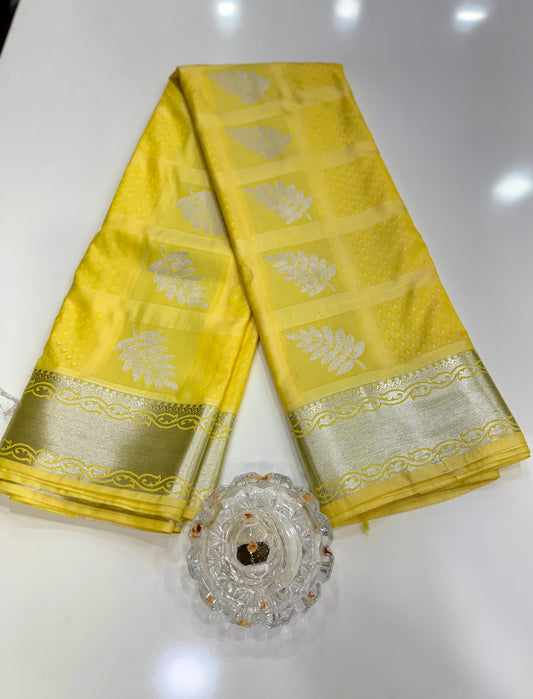 Butti Embossed Soft Silk Saree with Rich Pallu and Matching Blouse – Festive & Wedding Wear for Women