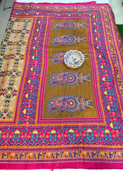 PV Silk Saree with HB Luxury Print and Gloss Finish – Party and Festival Wear Saree for Women