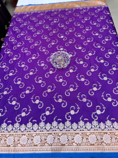 Mashru Katan Silk Saree with Zari Weaving Border and Blouse – Festive Wear for Women