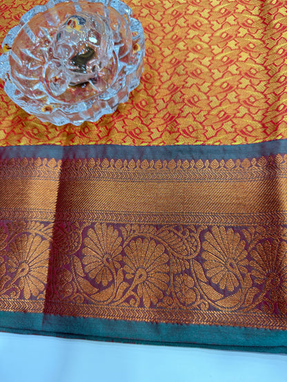 Soft Silk Saree with Samutrika Weaving and Contrast Zari Border for Women – Lightweight Festive Wear Saree