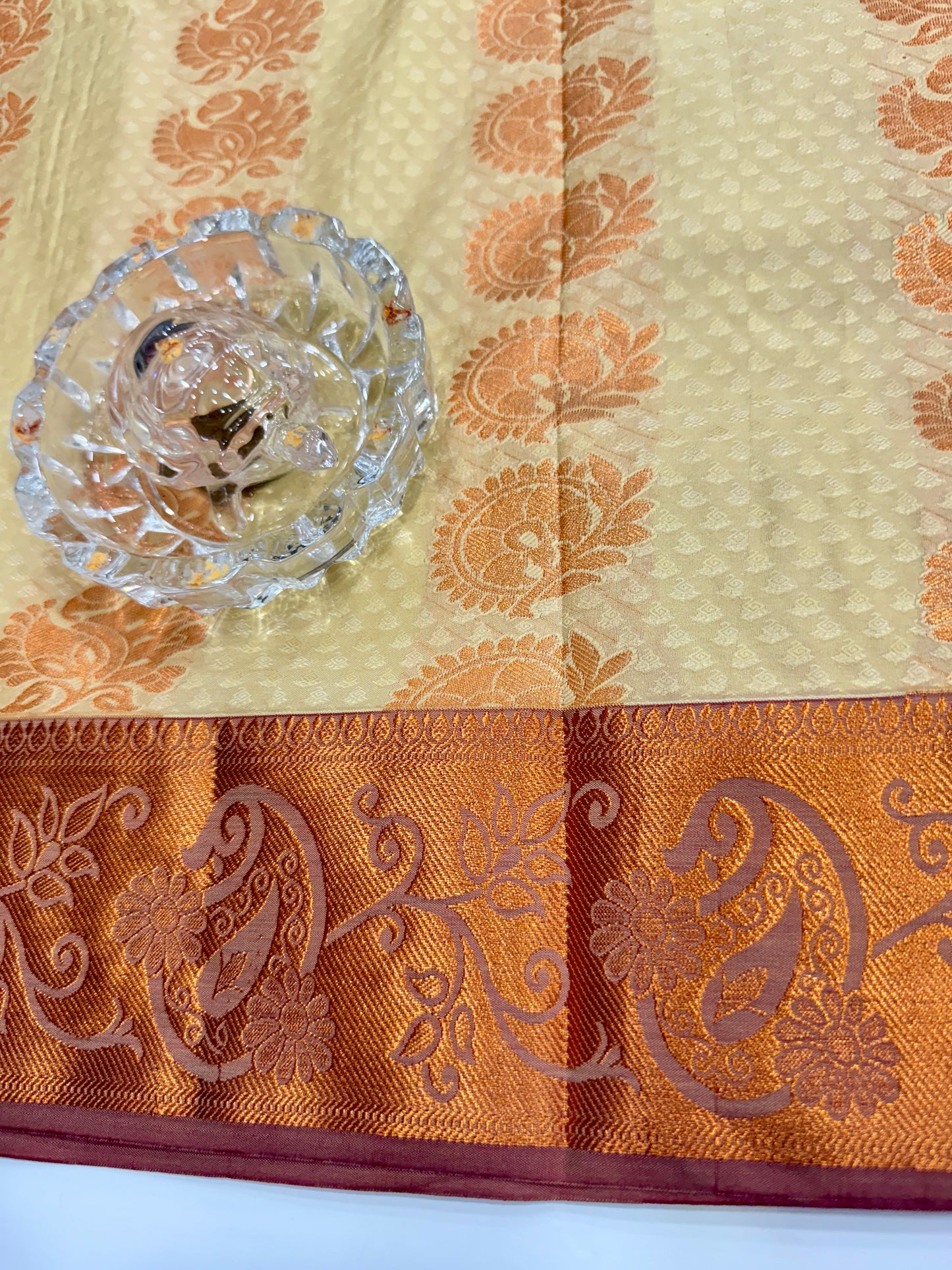 Soft Silk Saree with Cutwork and Stone Embellishments for Women