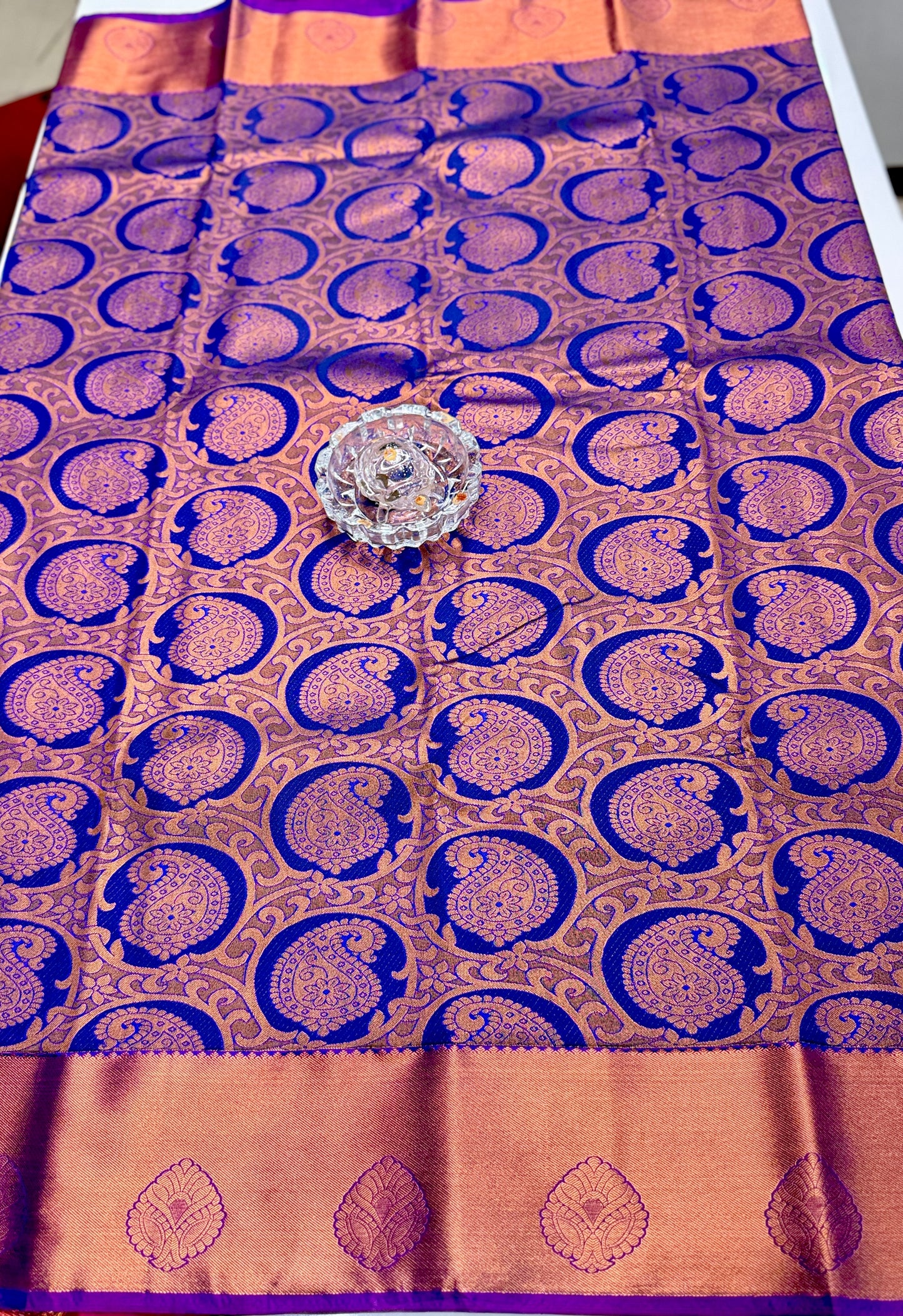Bridal Kanchipuram Style Silk Saree with Rich Zari Border – Festive Wear