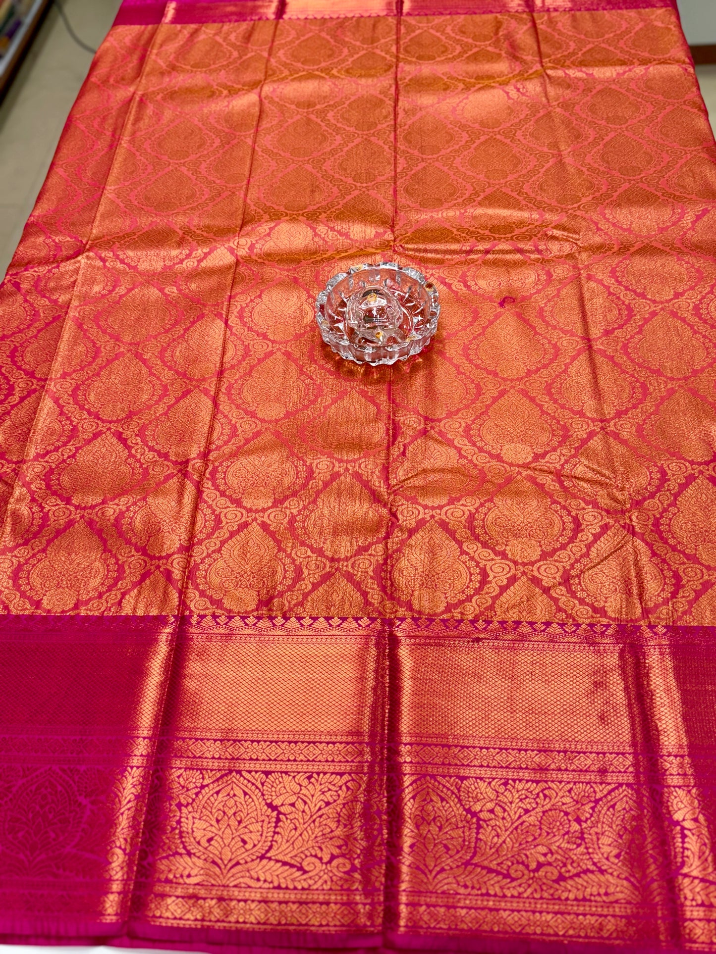 Bridal Kanchipuram Style Silk Saree with Rich Zari Border – Festive Wear