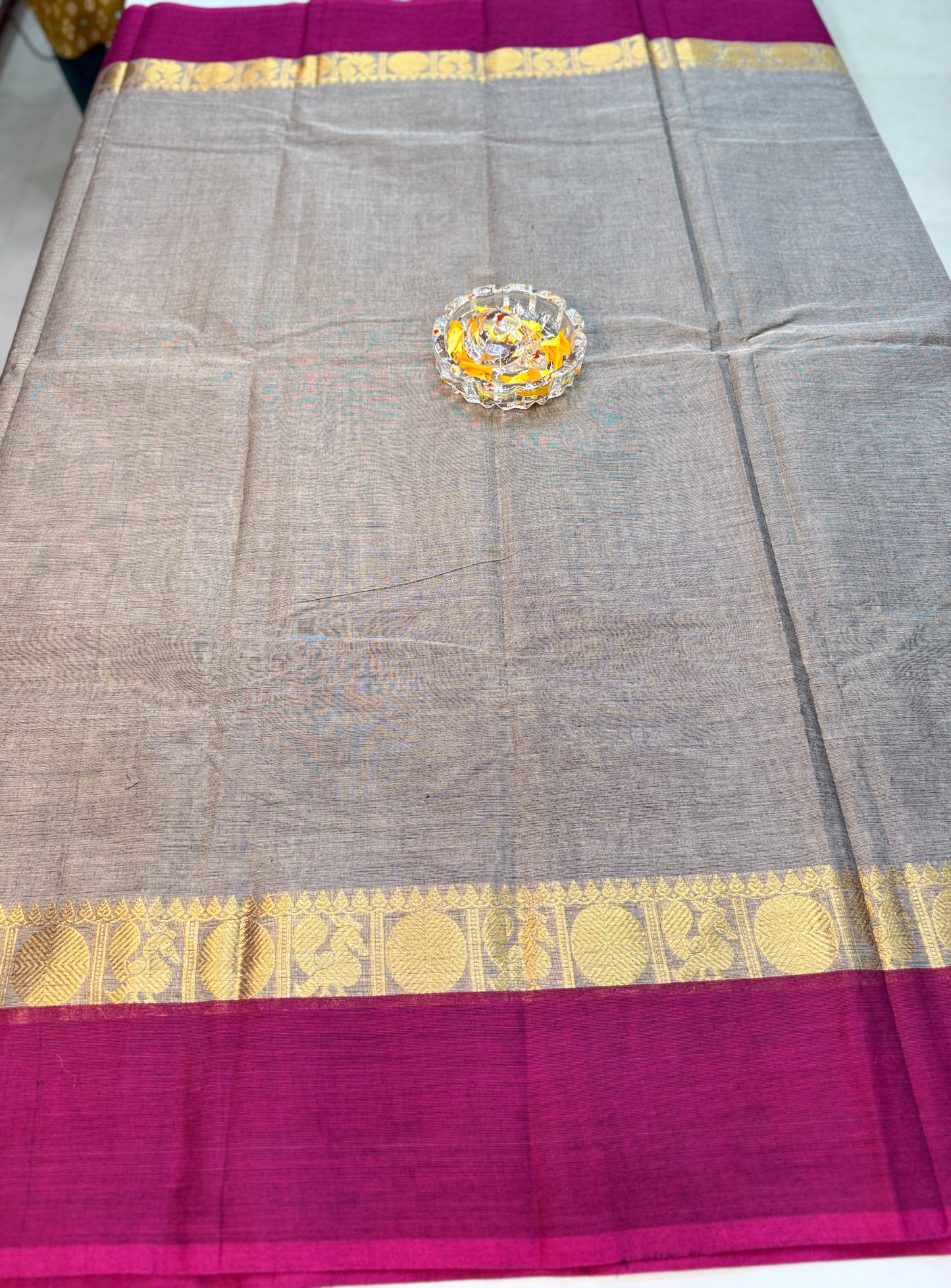 Chettinad Pure Cotton Saree with Zari Border – 80 Count, 20 Colours, 5.5m Length
