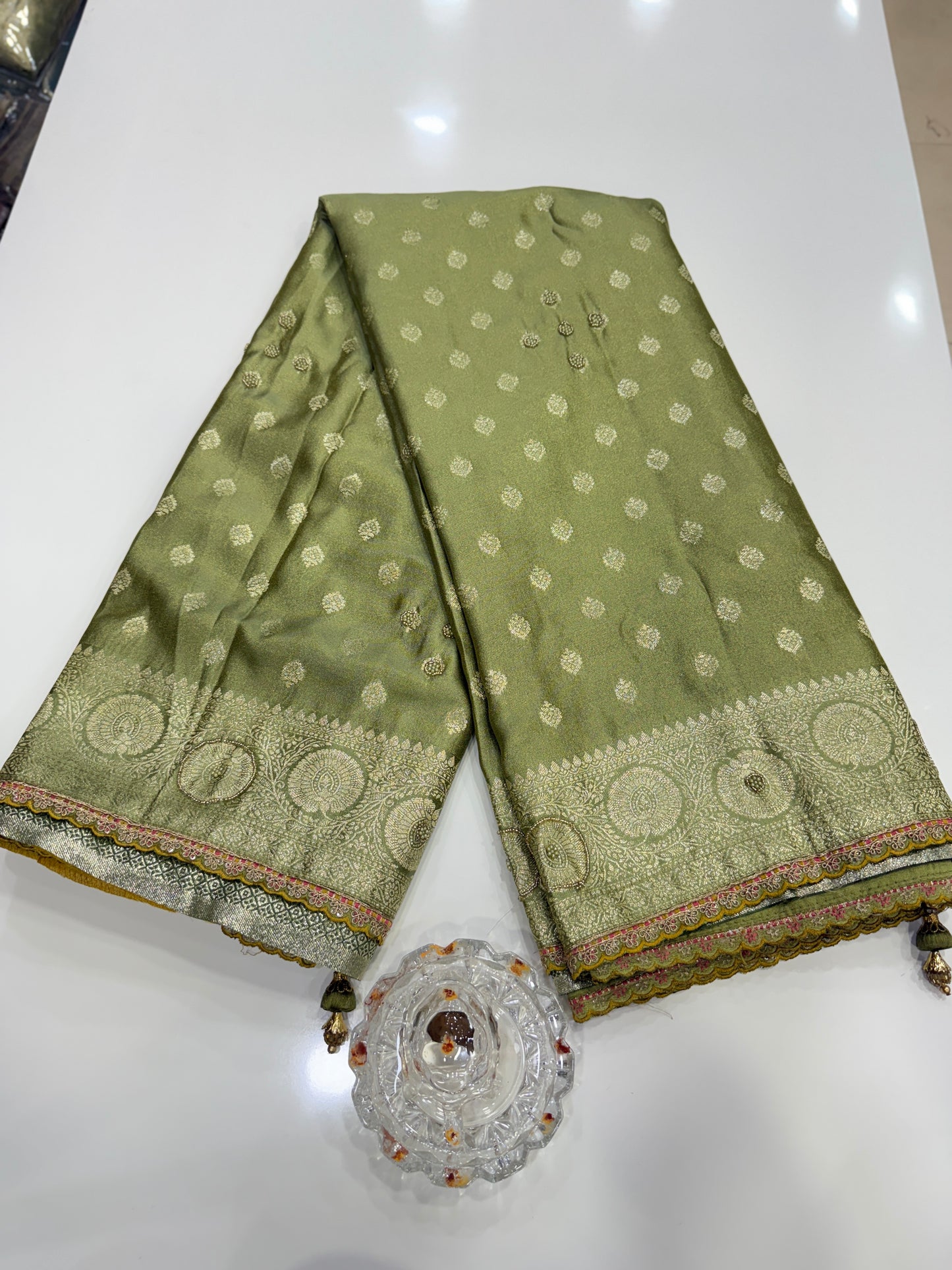 Premium Viscose Silk Saree with Heavy Embroidered Designer Blouse – Wedding and Bridal Wear