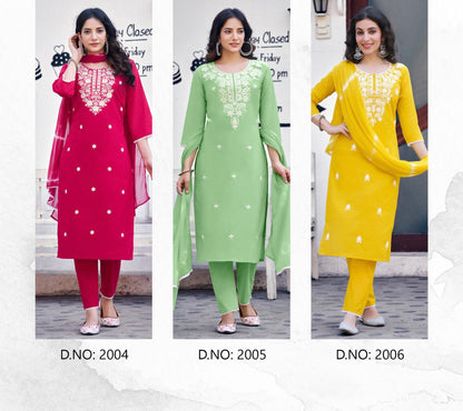 PURE COTTON ELEGANCE KURTI PANT WITH DUPATTA