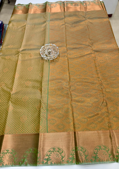 Soft Silk Saree with Traditional Zari Border and All-Over Weaving Design for Women