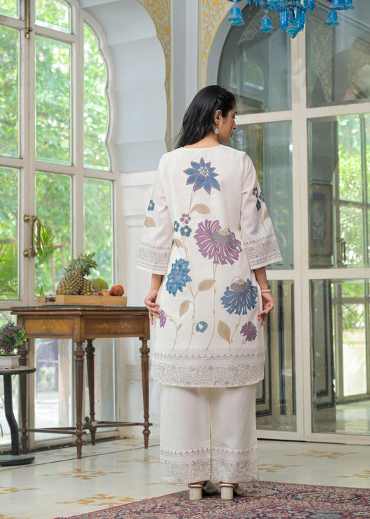 Linen-Cotton Co-Ord Set with Tailored Top and Bottom – Casual and Workwear Ethnic Set for Women (M to 3XL)