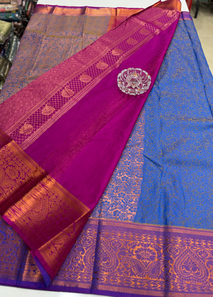 Soft Silk Saree with Samutrika Weaving and Contrast Zari Border for Women – Lightweight Festive Wear Saree