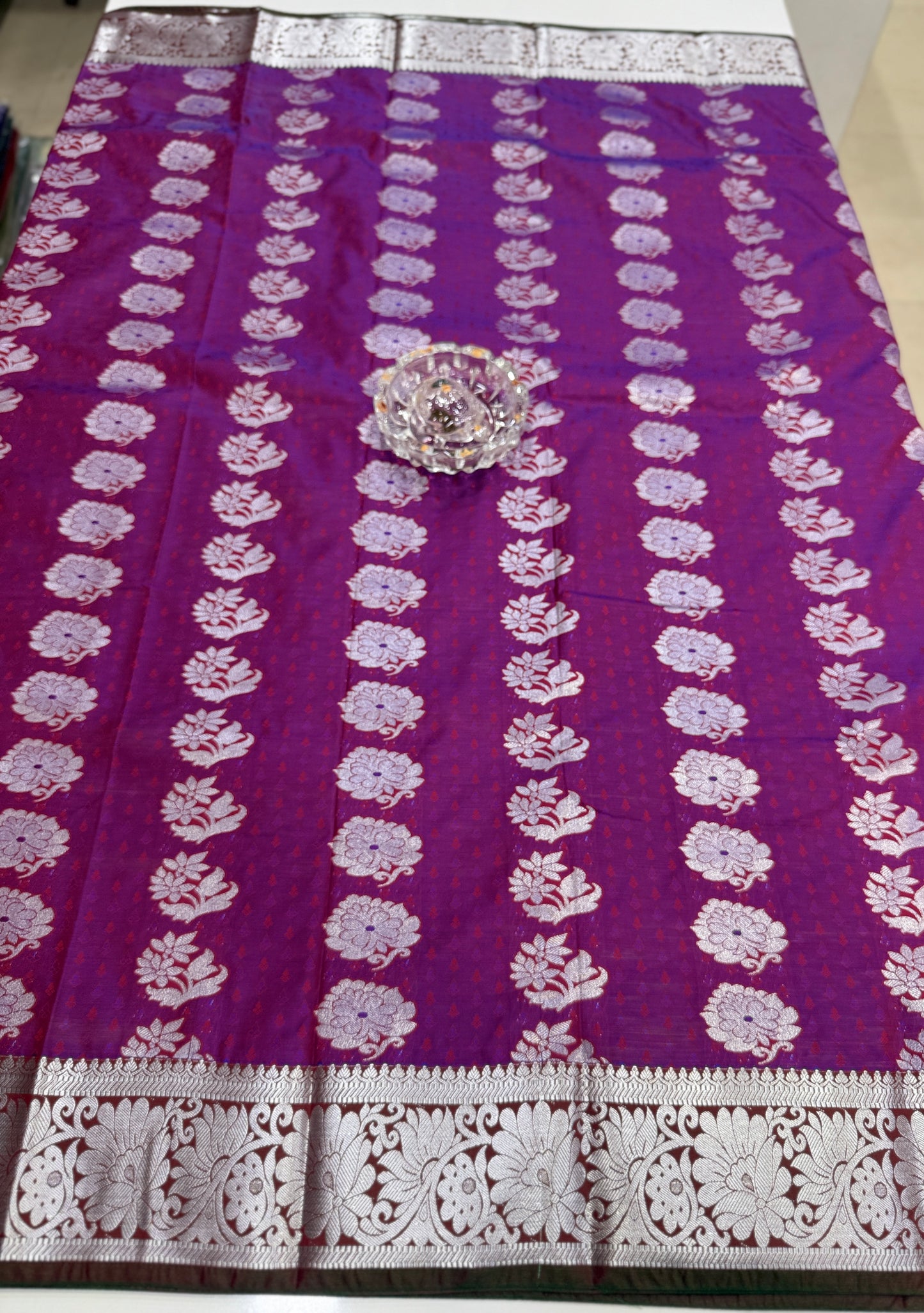 Butti Embossed Soft Silk Saree with Rich Pallu and Matching Blouse – Festive & Wedding Wear for Women