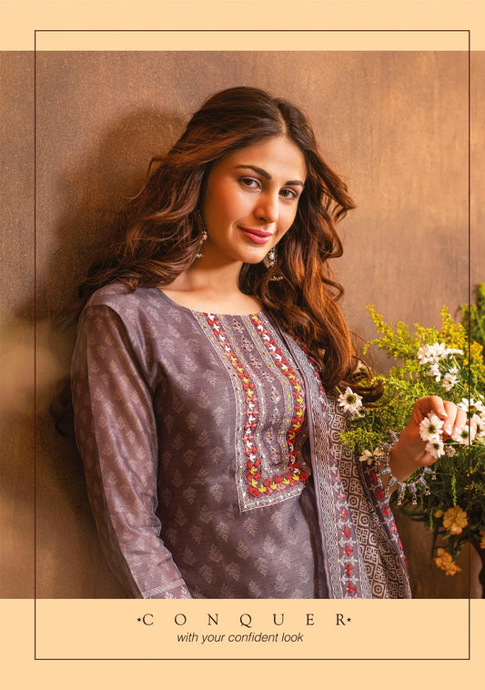 Chanderi Silk Kurti Pant Dupatta Set with Heavy Knot Work for Women – M to XXL