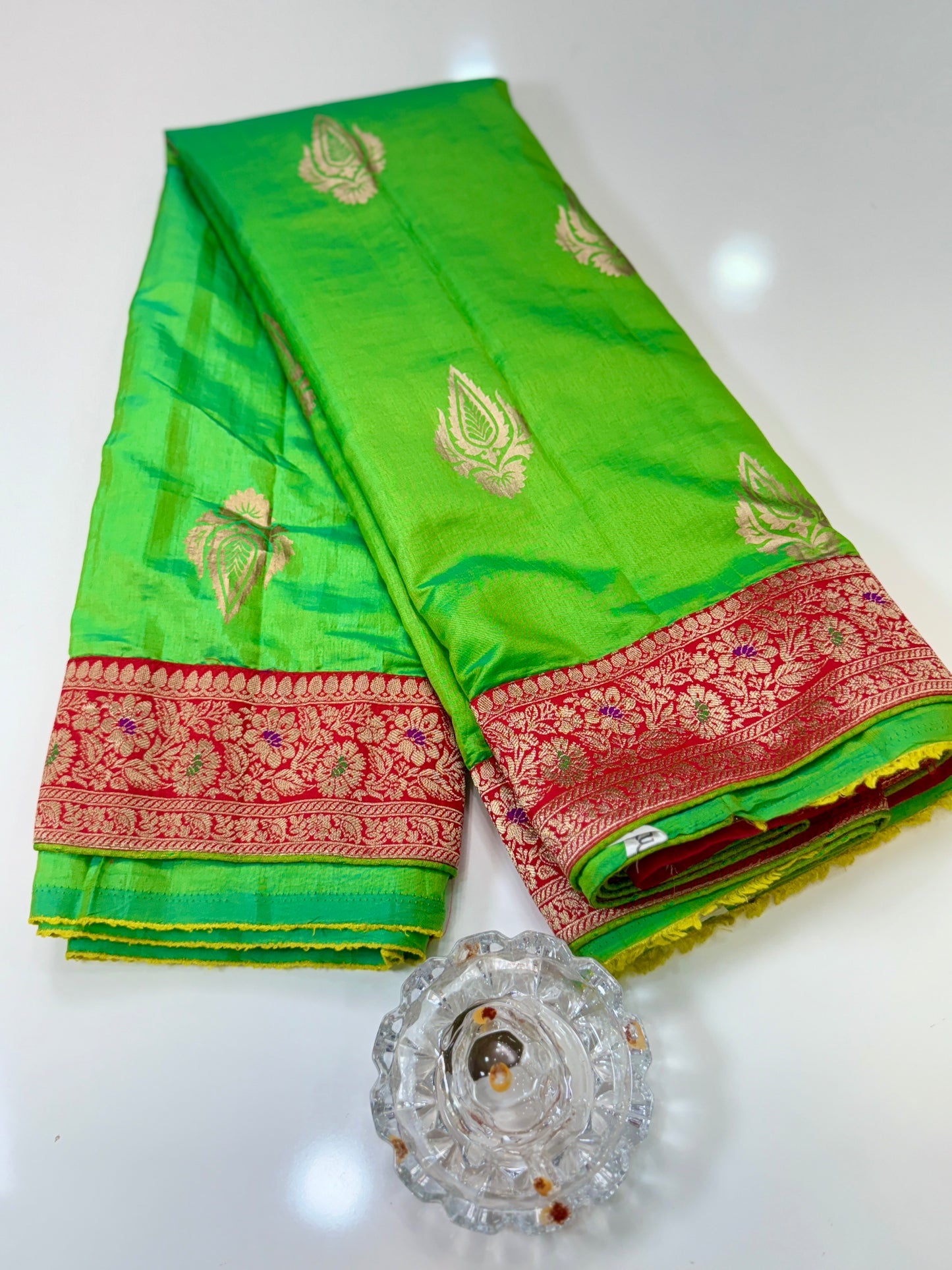 Premium Silk Saree with Zari Weaving and Heavy Work Blouse – Women’s Wedding and Festive Saree