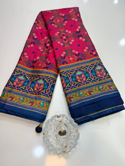 PV Silk Saree with HB Luxury Print and Gloss Finish – Party and Festival Wear Saree for Women