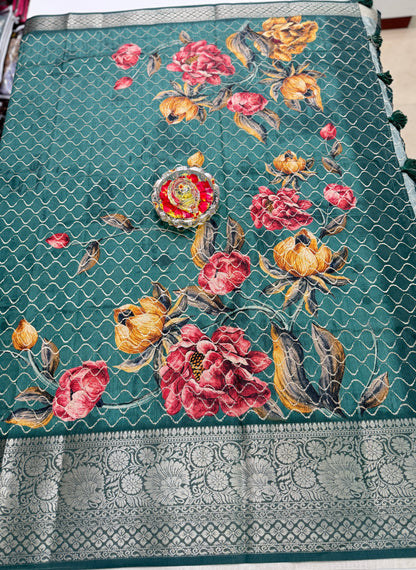 Kasargod-Style Silk Blend Saree with Zari Border and Rich Pallu – Festive Saree for Women