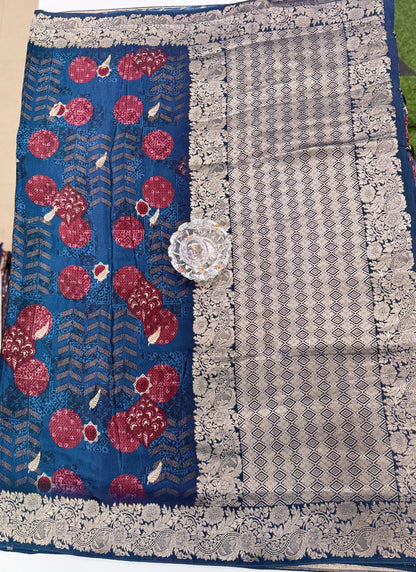 Pure Modal Silk Saree with Digital Print and Zari Border – Premium Festive Ethnic Saree for Women