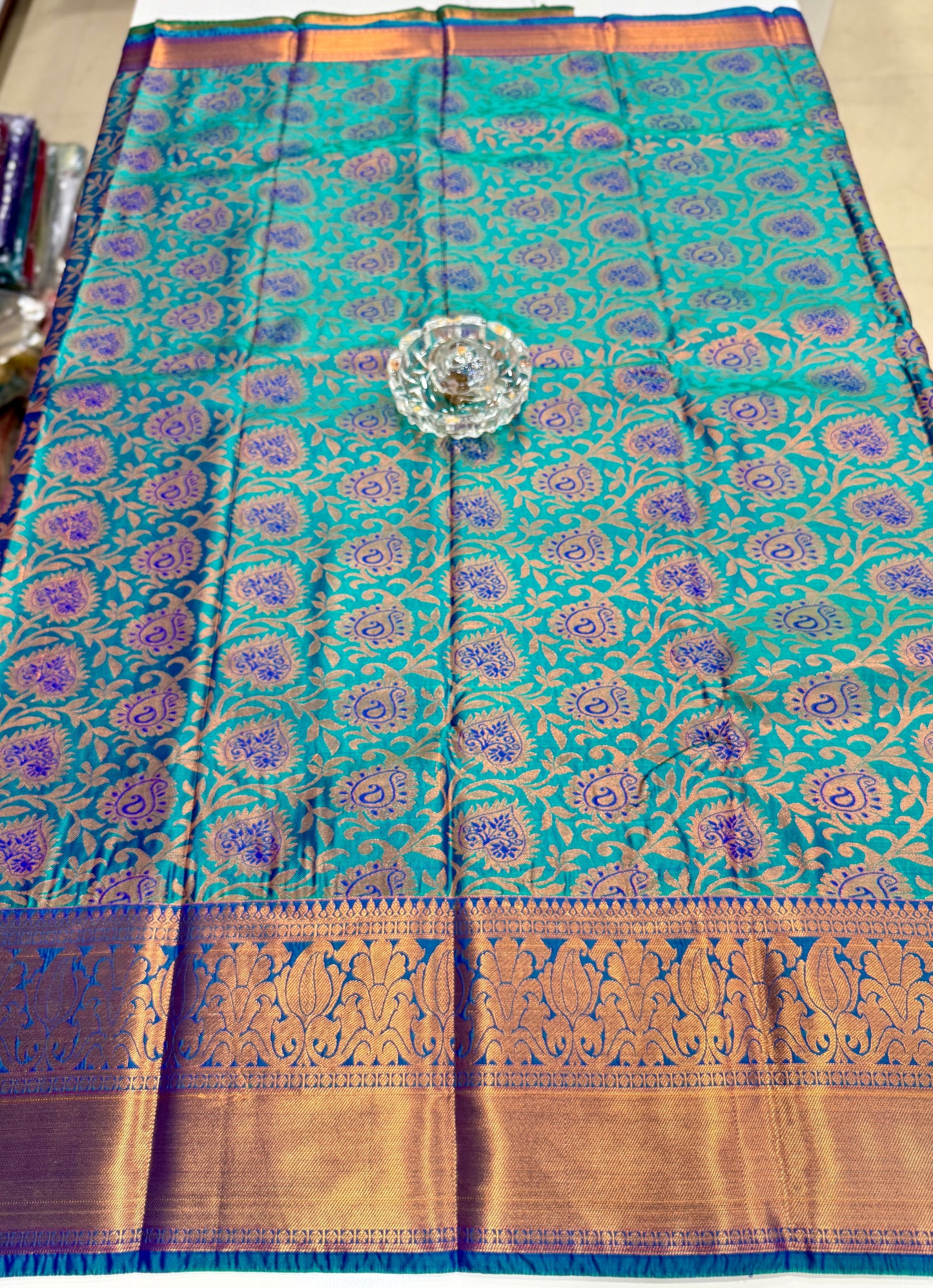 Bridal Soft Silk Saree with Jacquard Weaving & Contrast Border for Women