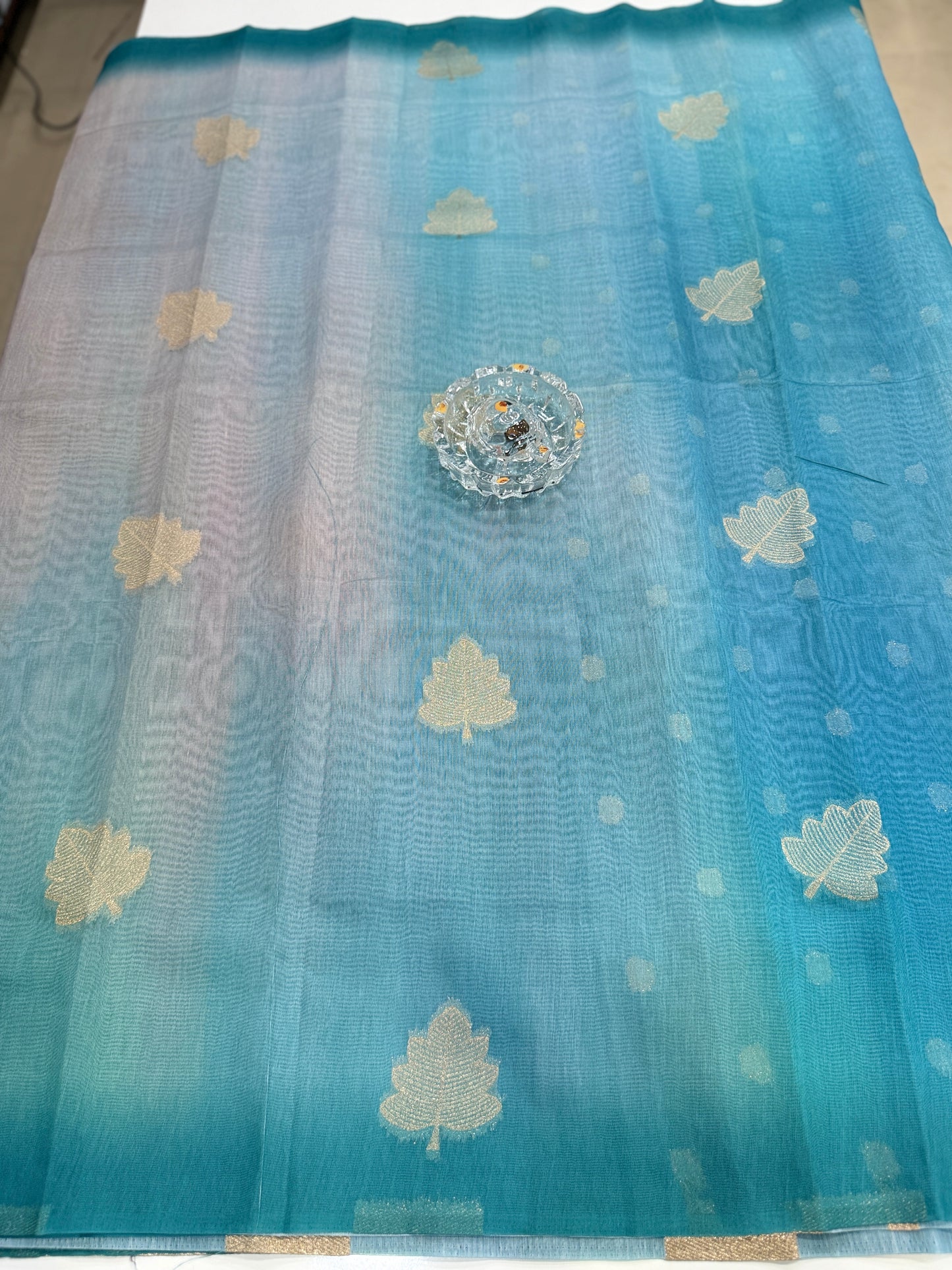 Soft Handloom style Silk Saree with Zari Leaf Weaving and Gradient Shading – Festive Wear Saree for Women