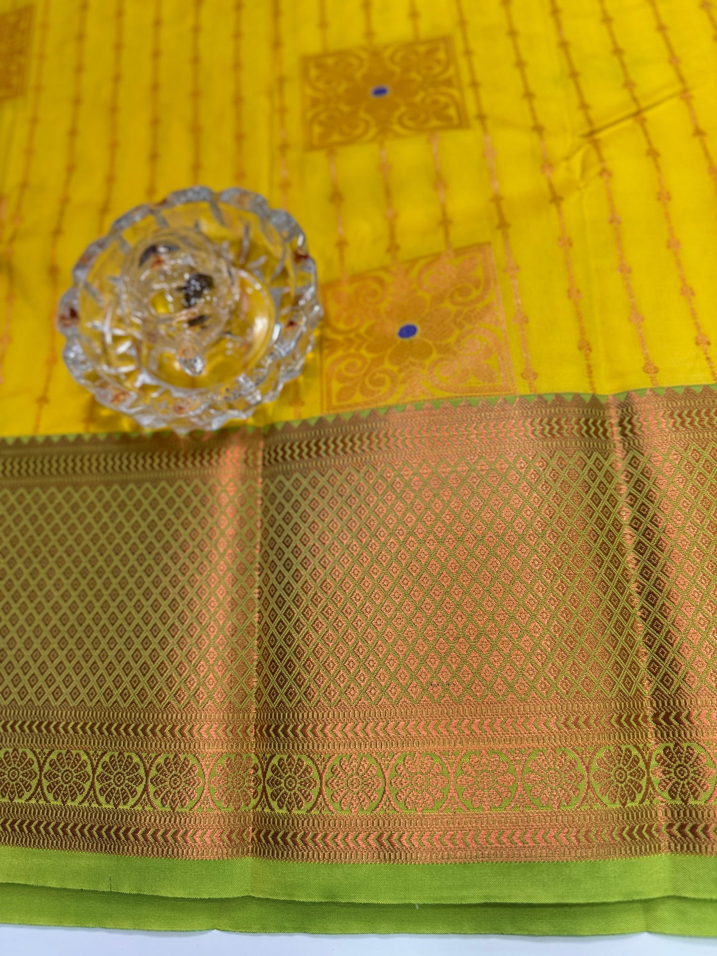 Dharmavaram Silk Saree with Intricate Meena Work and Blouse Piece for Women