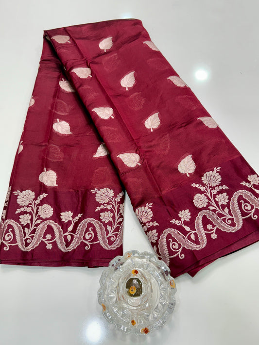 Pure Handloom Banarasi Raw Mango Silk Saree with Kaduwa Resham Zari and Silk Mark Certified Blouse