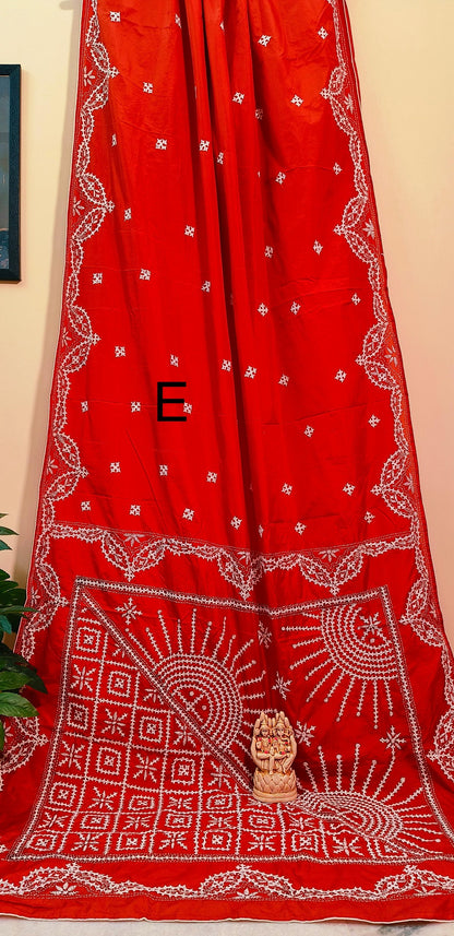 Heritage Elegance: Handcrafted Gujarati Work Saree on Premium Bengalor Silk