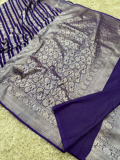 Handloom Banarasi Mashru Khaddi Katan Silk Saree
