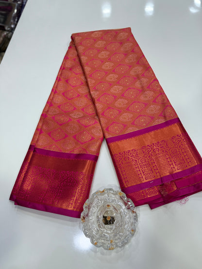 Soft Silk Saree with Traditional Zari Border and All-Over Weaving Design for Women