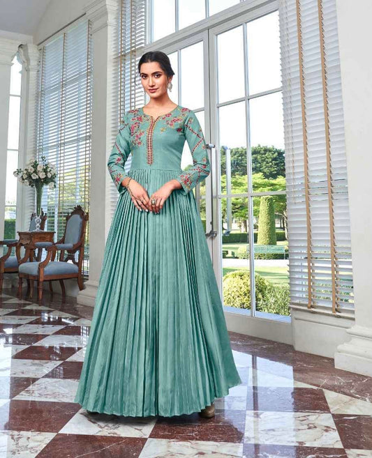 Long Embroidery Designer Wedding / Party Wear Elegant Gowns