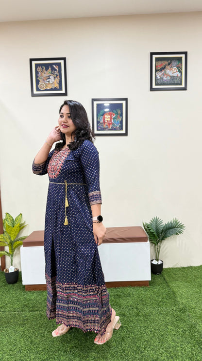 Azure Dream Anarkali Gown with Belt - Liva approved