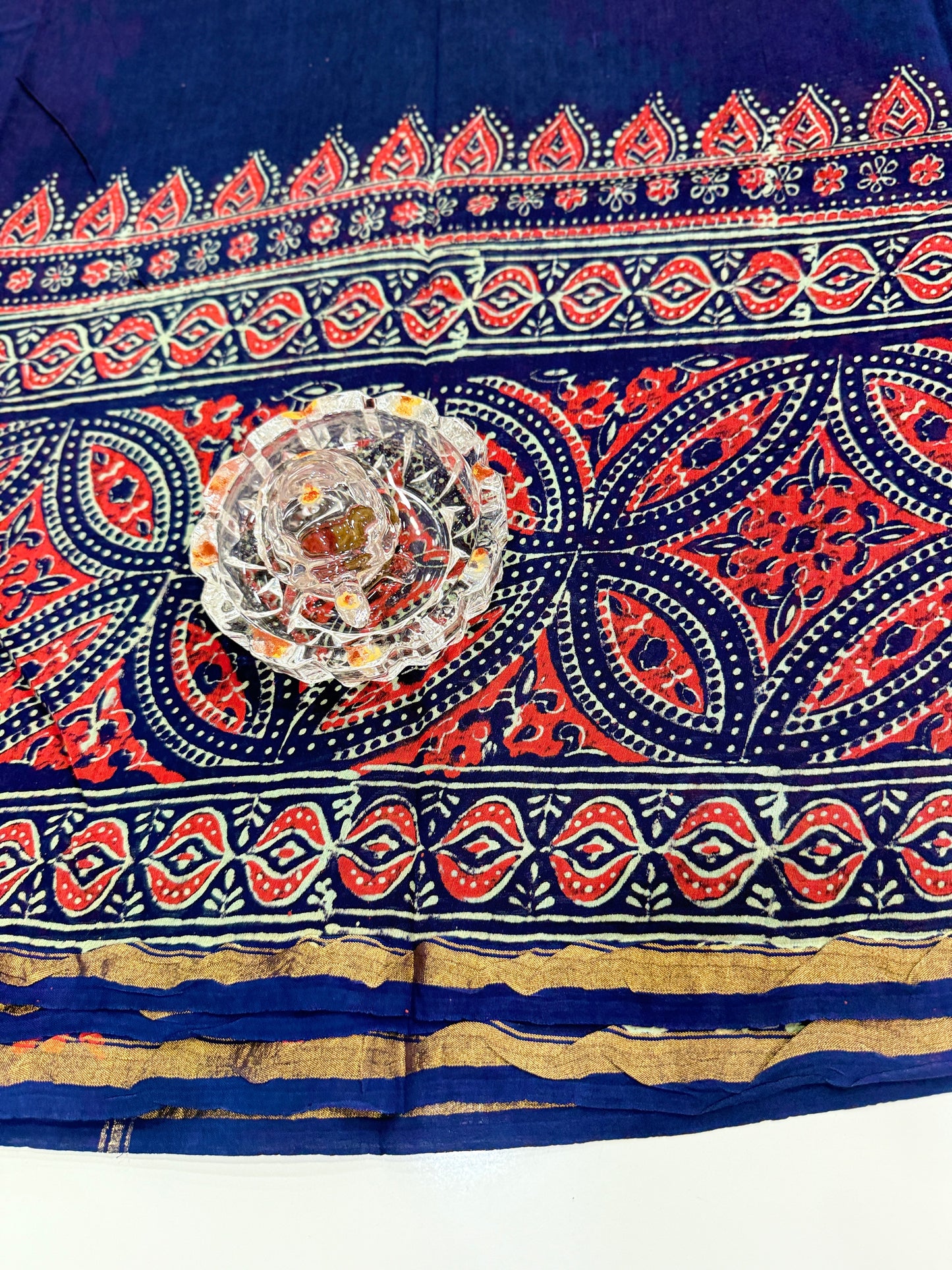 Pure Chanderi Silk Saree with Intricate Handblock Print and Blouse Piece – Traditional Wear for Women