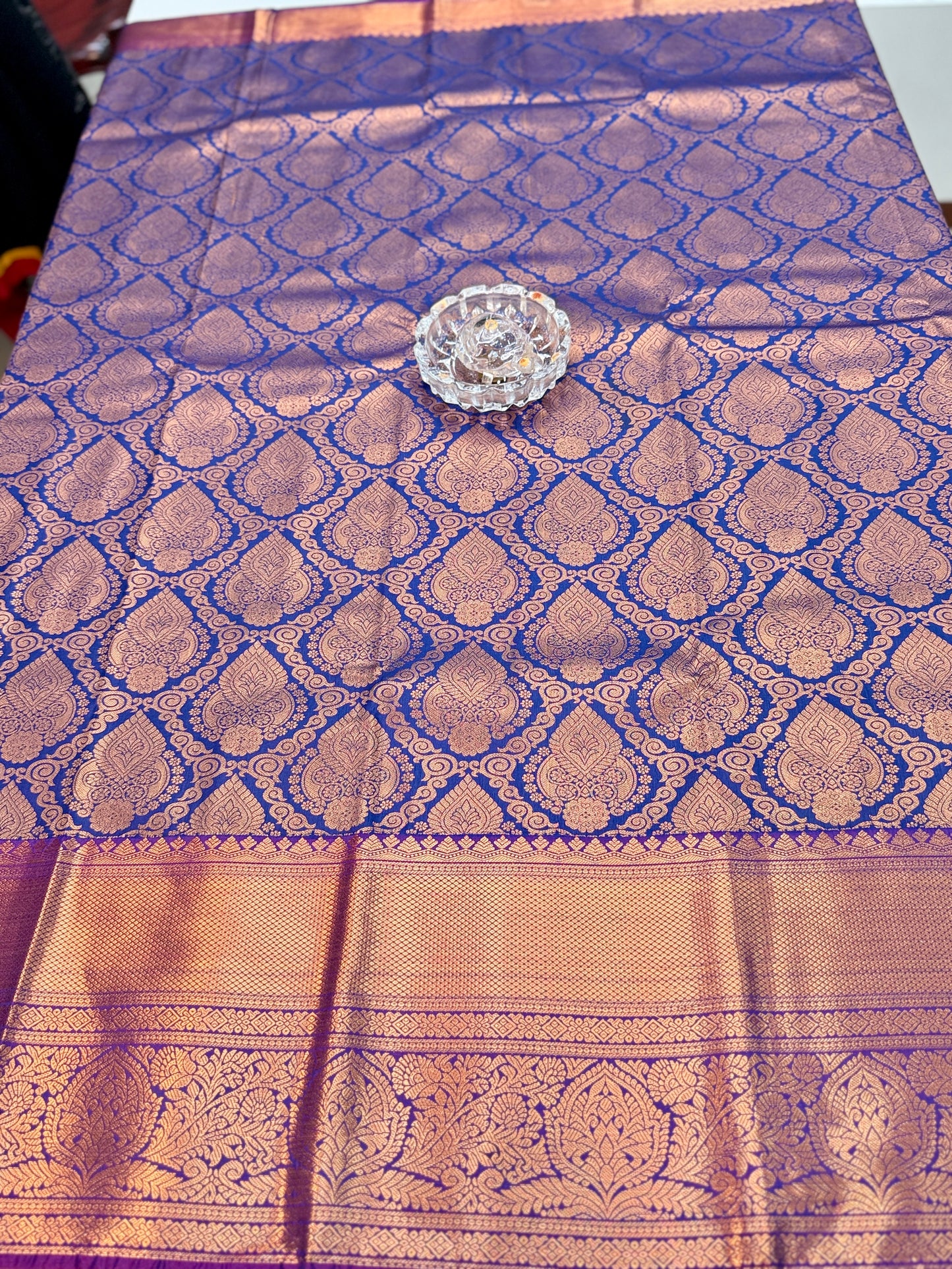 Bridal Kanchipuram Style Silk Saree with Rich Zari Border – Festive Wear